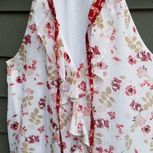 Kensie Floral Sheer Lined NWT Rose/White Blouse size Medium - Picture 9 of 10